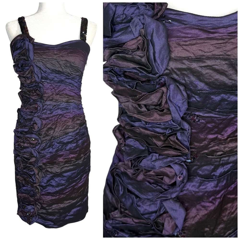 Alberto Makali Dress 8 Ombre‎ Beaded Mini Cocktail Evening Fairy Grunge Y2K $653
